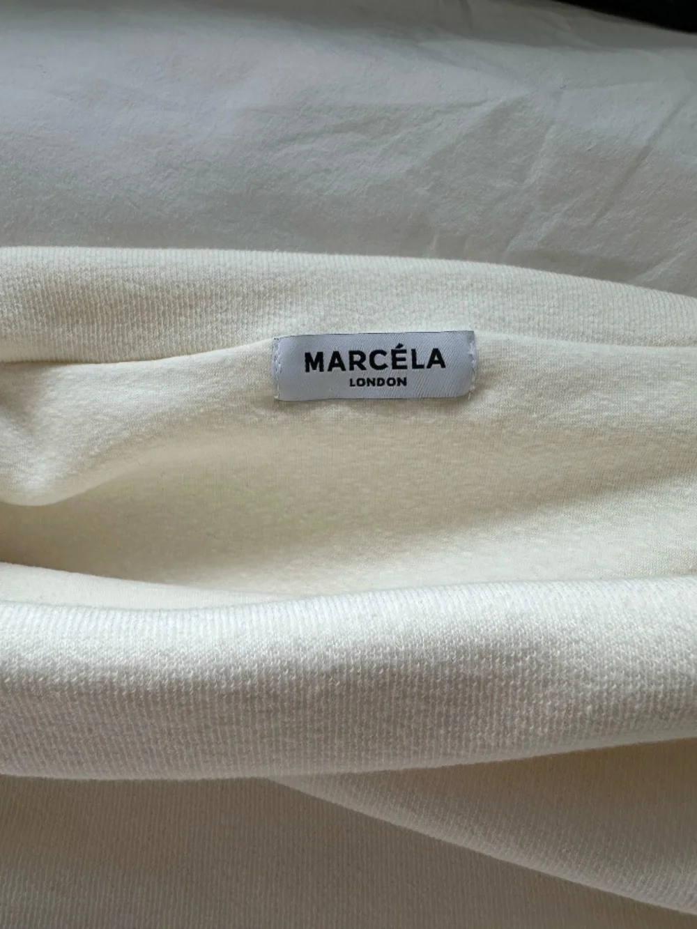 Marcela London cream off-the-shoulder sweater